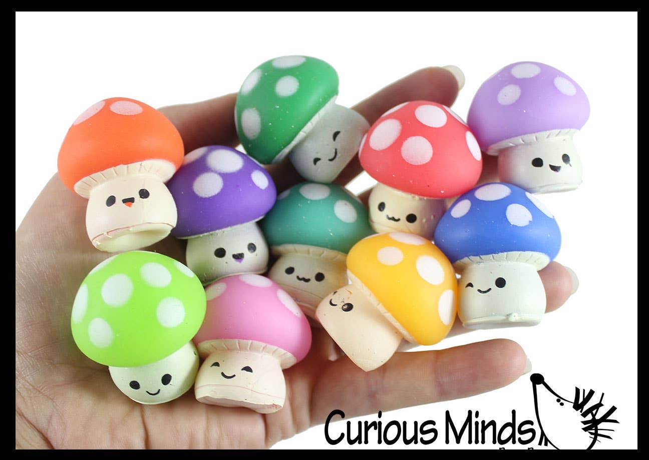 Curious Minds Toys - Wholesale Fidget Toy - Kids - 1 Cute Mushroom Mochi Squishy - Kawaii -  Cute Individually 6
