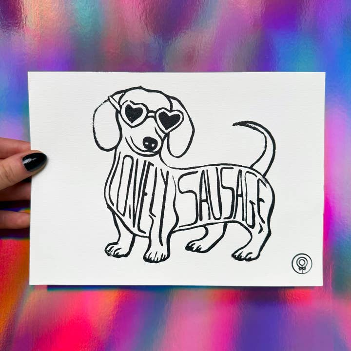 Linogravure A5 - Lieve Worst voor wholesale door LOLLYPOPARTSTUDIO