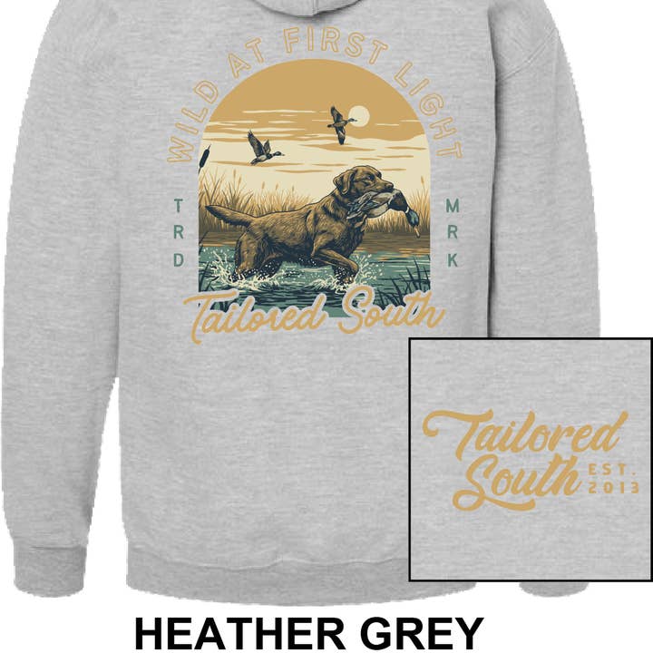 TS032HY - Youth Wild at First Light - Heather Grey Hoodie for wholesale by Tailored South Hat Co.