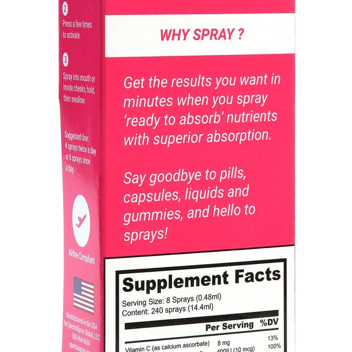 SpectraSpray Global - Vendita all'ingrosso Vitamine/integratori orali - Spray orale minerale a base di erbe CalMag2