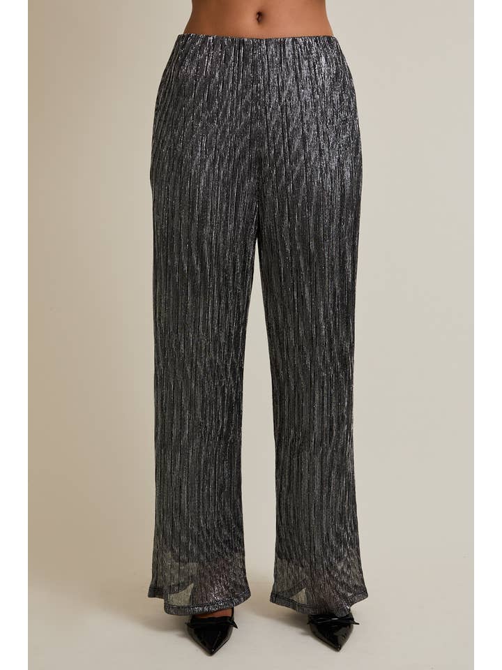 SILVER BLACK METALLIC PANTS for wholesale on Faire1
