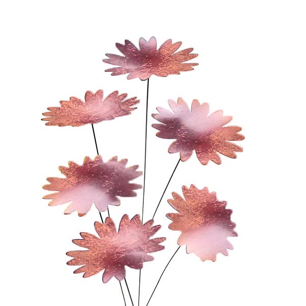 Clever Goods by Annabelle Noel Designs - Wholesale Garden/Lawn Stake - Extra Large Copper Daisies- Bare