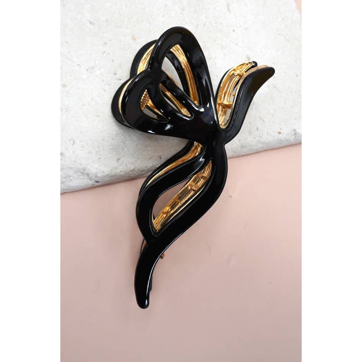 JOSSLYN by wall to wall - Wholesale Hair Clip - Women's - PREMIUM PVC TOILE PATTERN BOW HAIR CLAW CLIPS | 40H9284