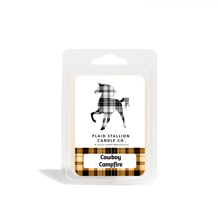 Cowboy Campfire for wholesale by The Plaid Stallion Candle Co