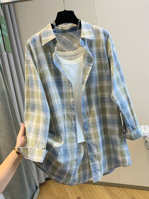 Whisper Mint - Wholesale Shirt - Women's - Yarn-Dyed Cotton Plaid Shirt Jacket Outerwear for Women