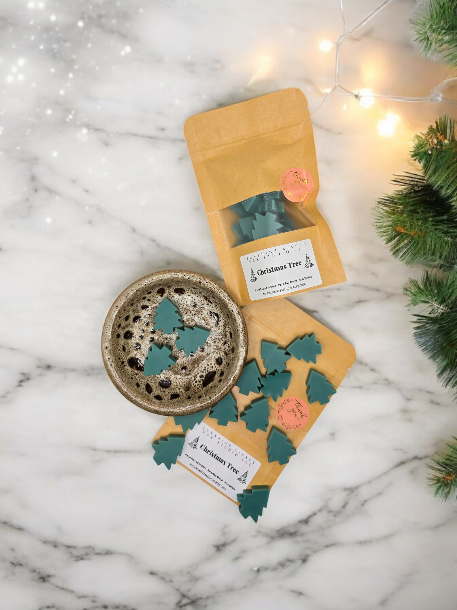 Sunshine Kisses Wax Studio LLC - Vente Fondants - La cire pour sapin de Noël fond 1