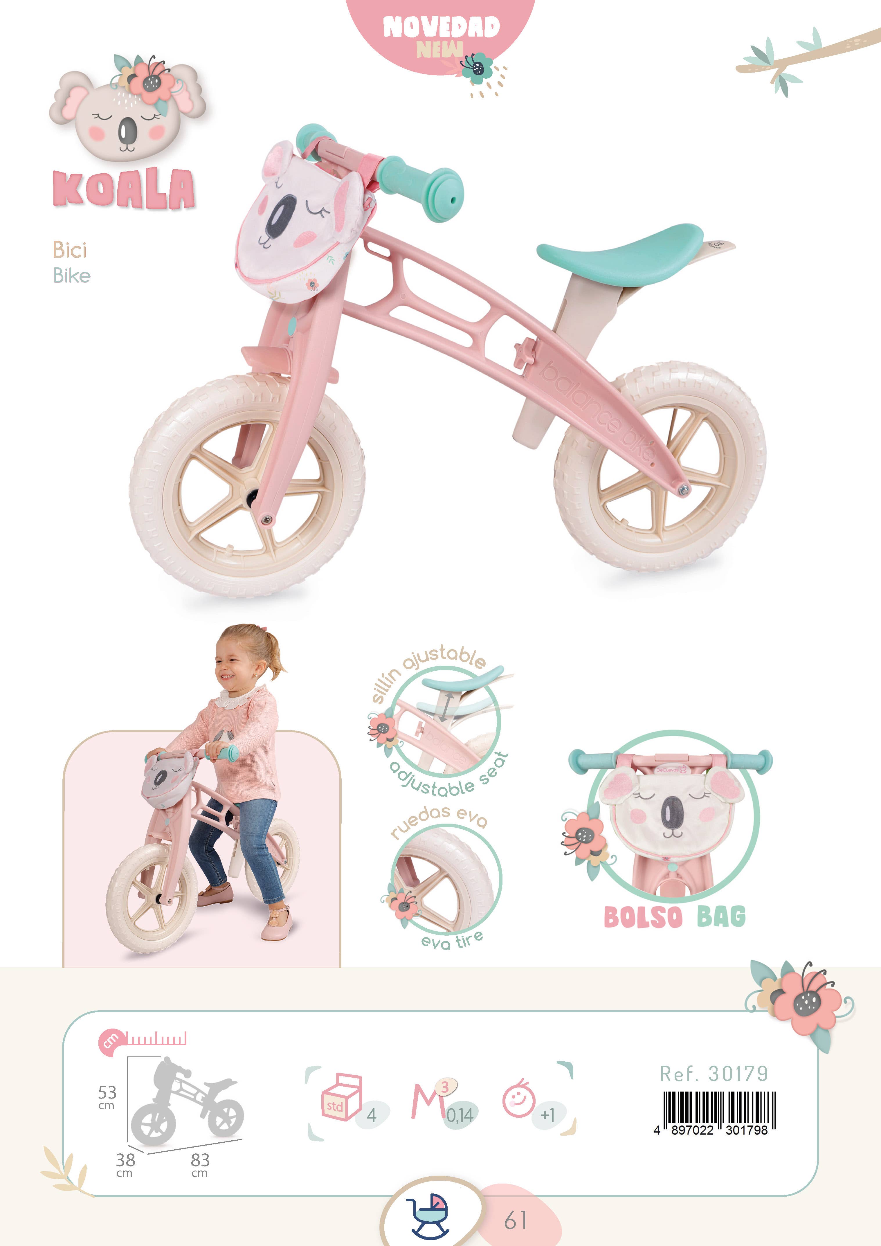 DeCuevas Toys - Wholesale Bike/Scooter - Kids - 30179 “KOALA” BICYCLE WITHOUT PEDALS2