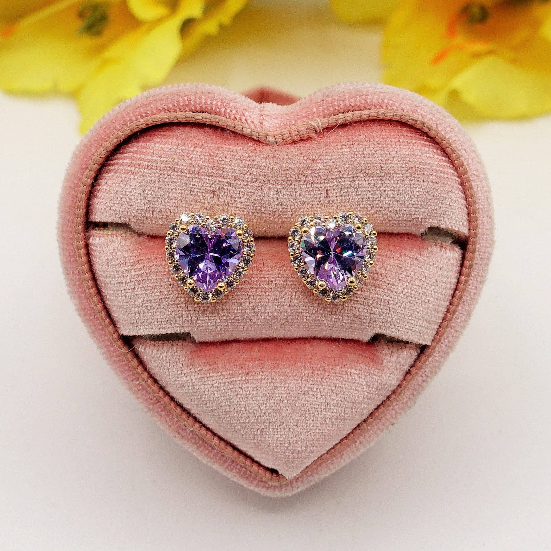 Daemon srls - Wholesale Stud/Post Earrings - DIANA ~Orecchini a bottone con cubic zirconia a forma di cuore18