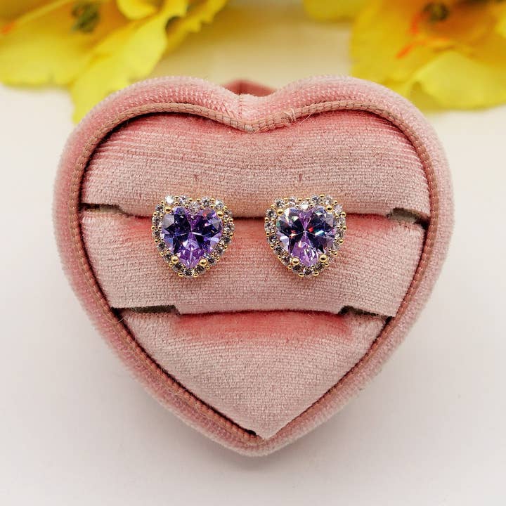 Daemon srls - Wholesale Stud/Post Earrings - DIANA ~Orecchini a bottone con cubic zirconia a forma di cuore18