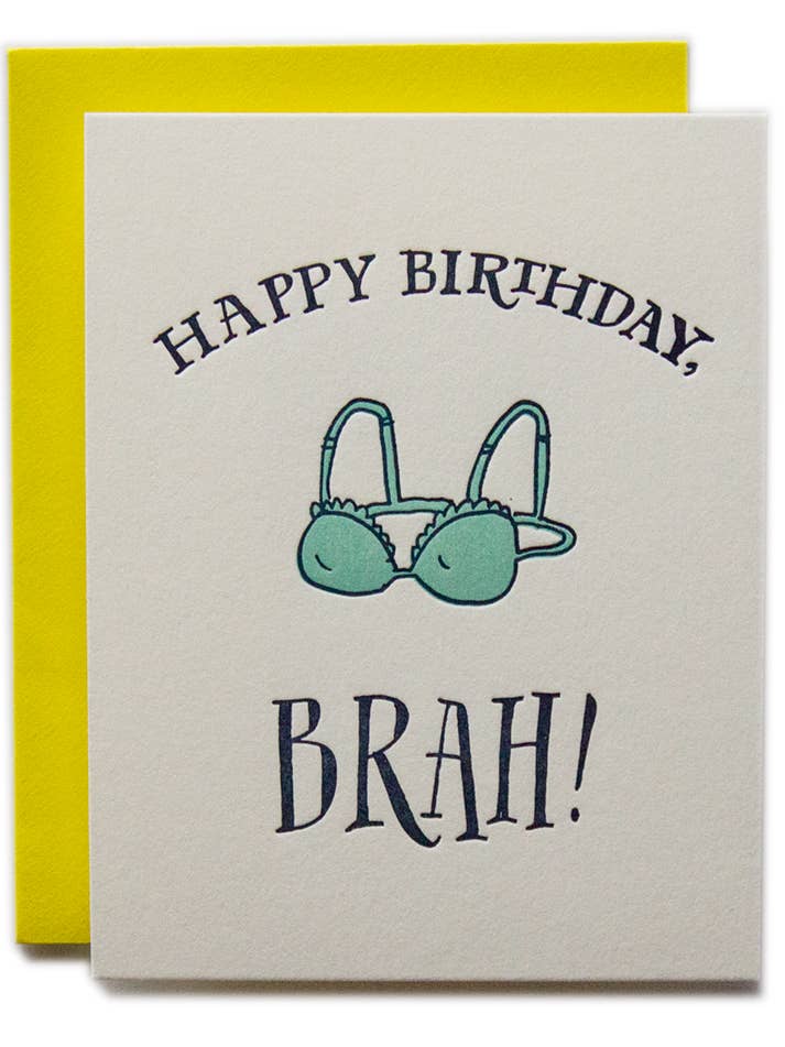 Happy Birthday Brah Card for wholesale by Ladyfingers Letterpress