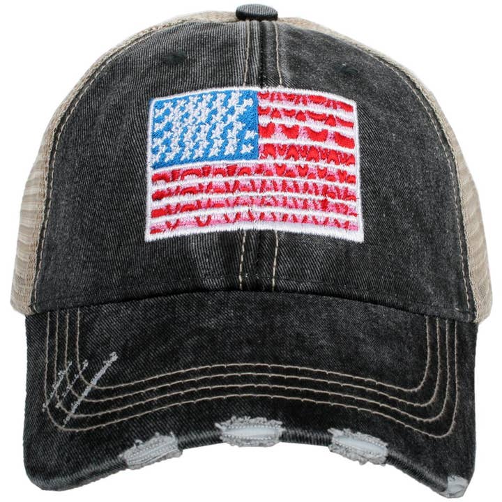 American Flag Women's Trucker Hat for wholesale by Katydid