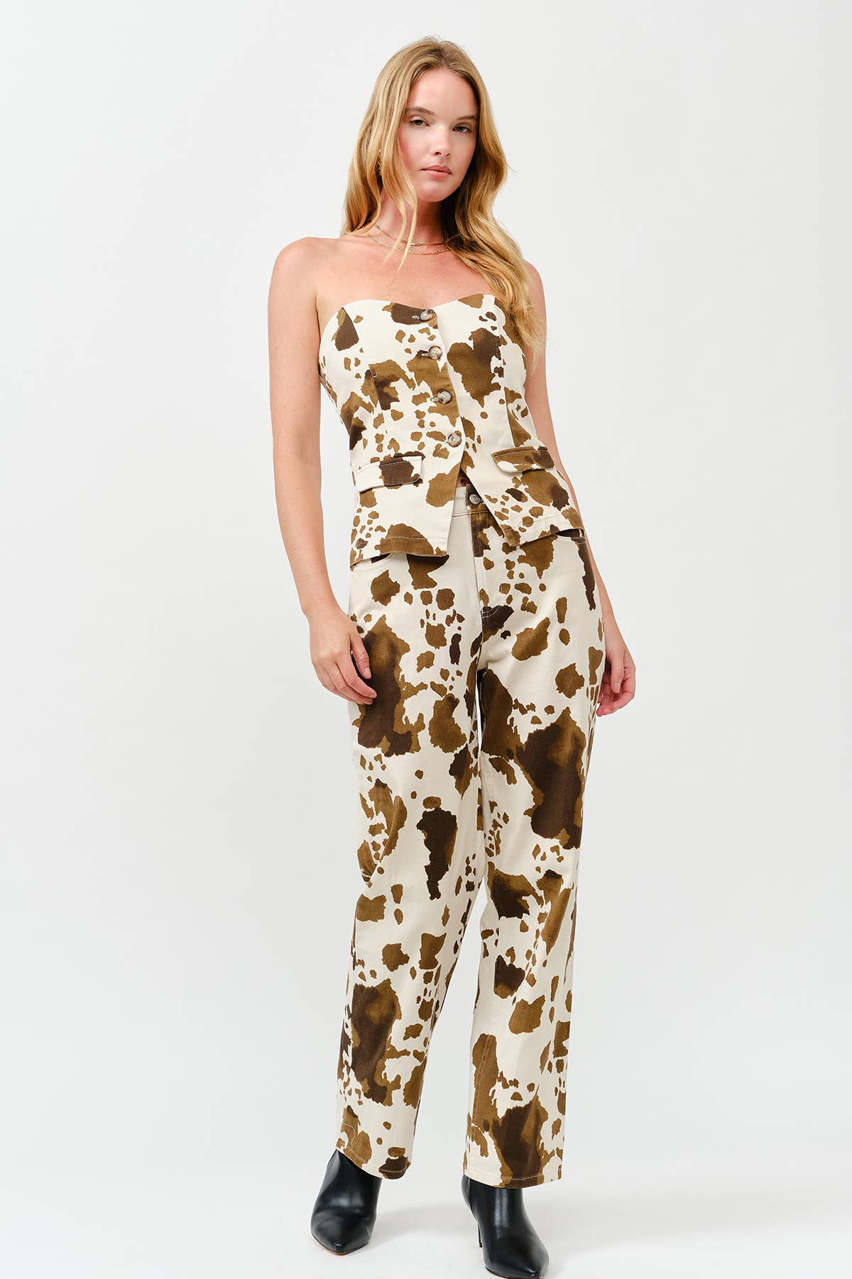 MULTI Fall Pre-washed cow-print baggy pants for wholesale on Faire2