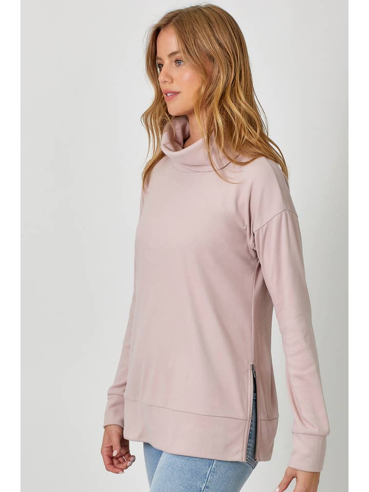 Mystree - Wholesale Sweatshirt - Women's - 57631 Brushed Knit Turtleneck Sweatshirt