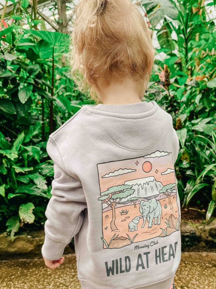 Morning Club Clothing - Wholesale Sweatshirt - Kids - Wild At Heart Organic Cotton Childrens Sweatshirt1