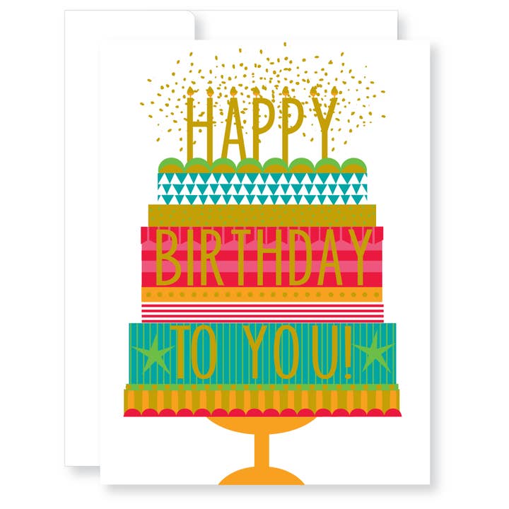 Confetti Cake Happy Birthday Greeting Card for wholesale by Great Arrow