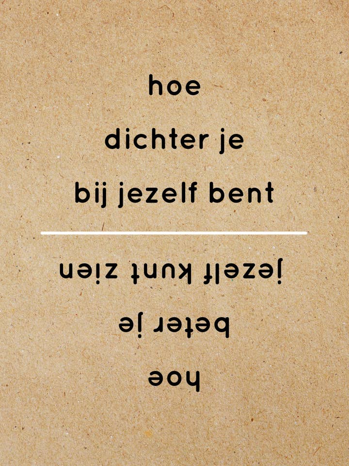 Postkaart A68: Hoe dichter bij jezelf bent, hoe beter je... voor wholesale door Zinvol.nu