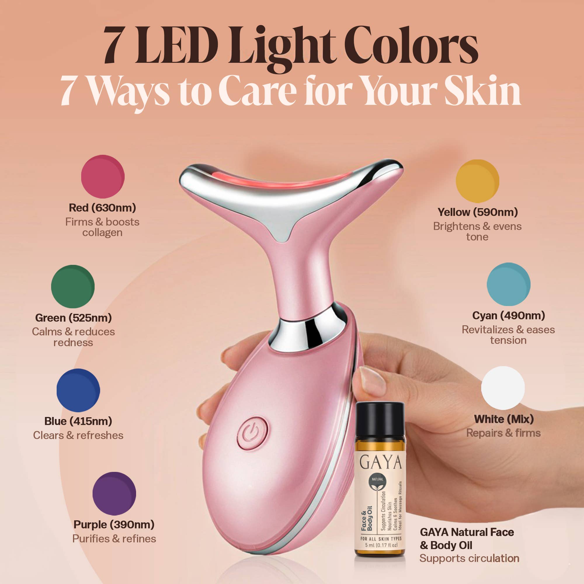 GAYA - Wholesale Electronic Skincare Device - Red Light Therapy 7-in-1 Beauty Wand – Lift, Glow & Smooth1