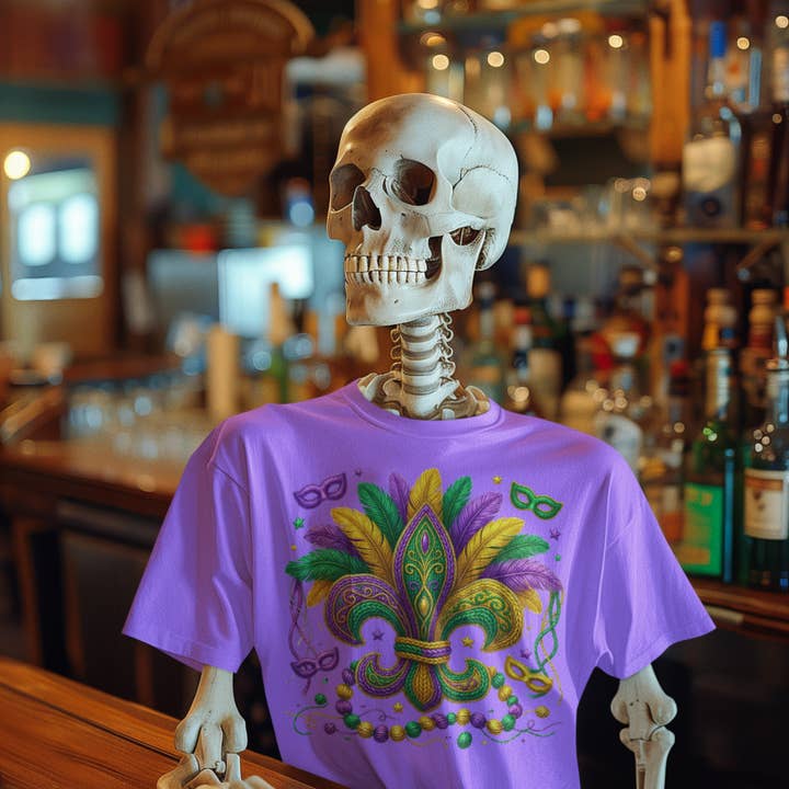 Mardi Gras fleur-de-lis yard style for wholesale by Hot Mess Apparel