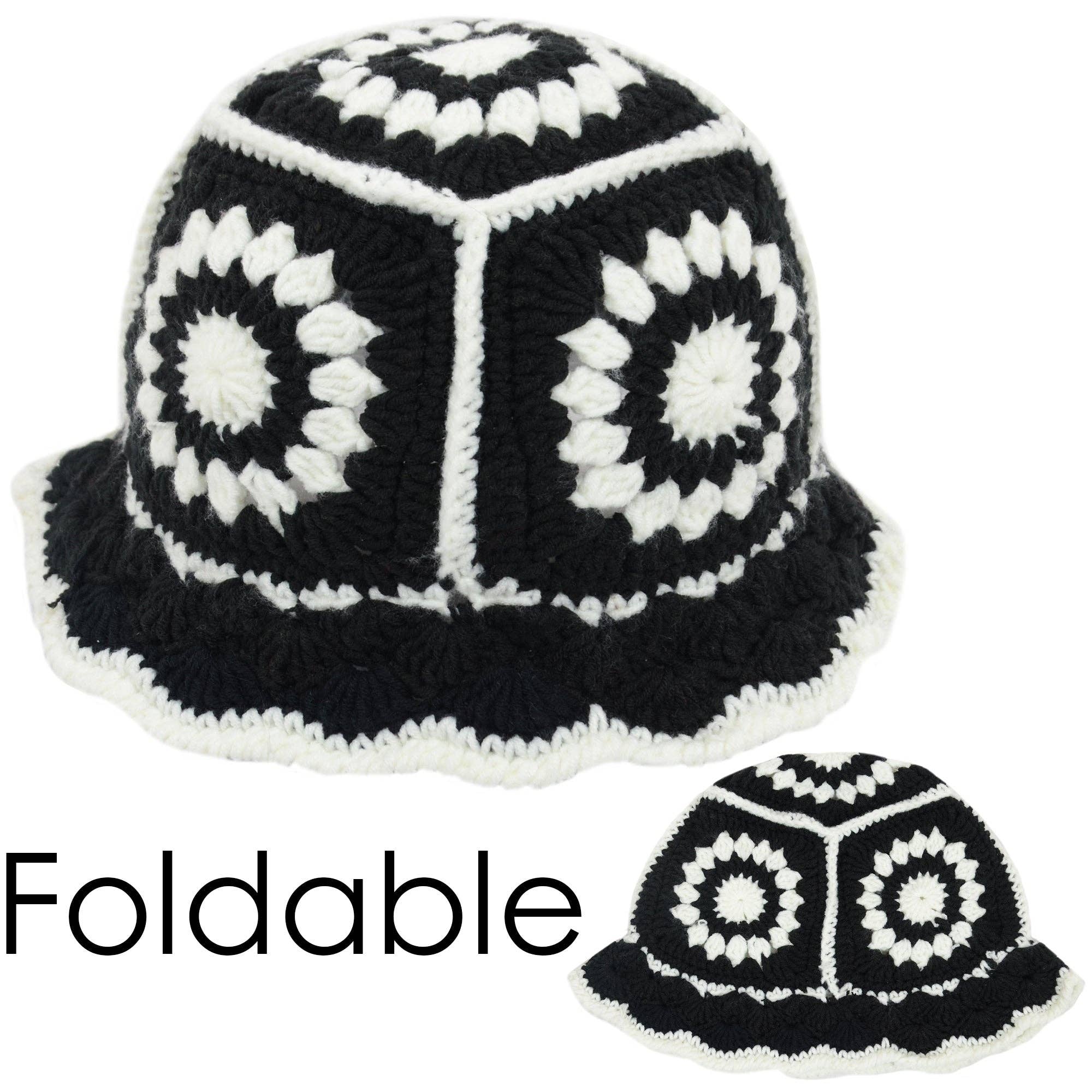 AK Brand – Engroshandel Bucket hat - Dame – Hæklet bøllehat retro solstråle strik foldbar strandhat10