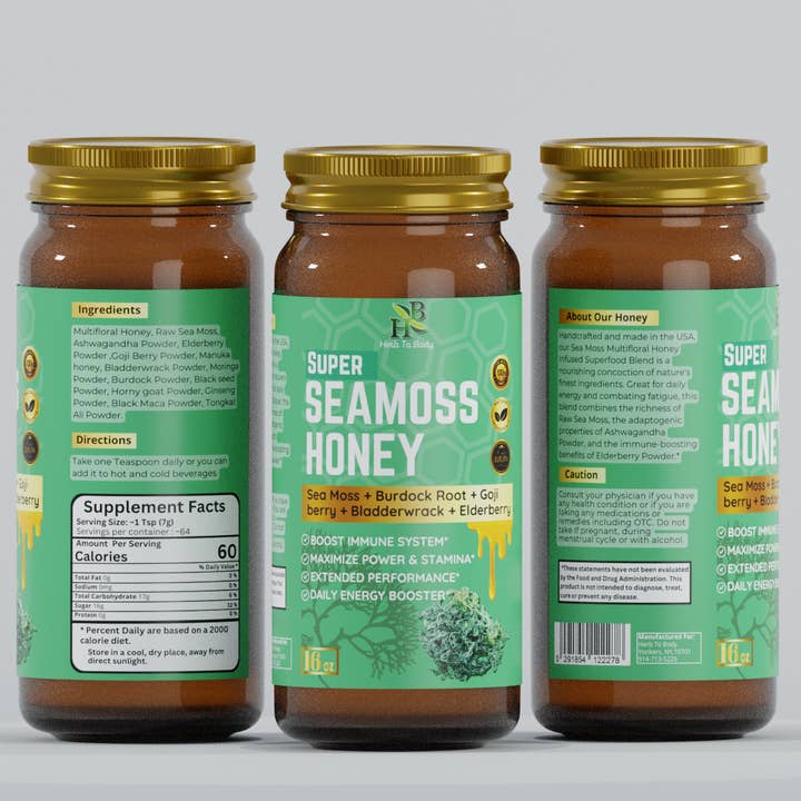 Herb To Body - Wholesale Honey - Super Sea Moss Honey 16oz4