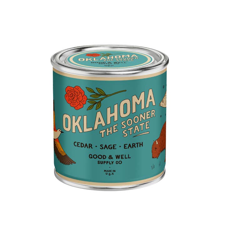 Oklahoma and USA Flag - Cedar Ornament Oklahoma and USA Flag - Cedar Ornament