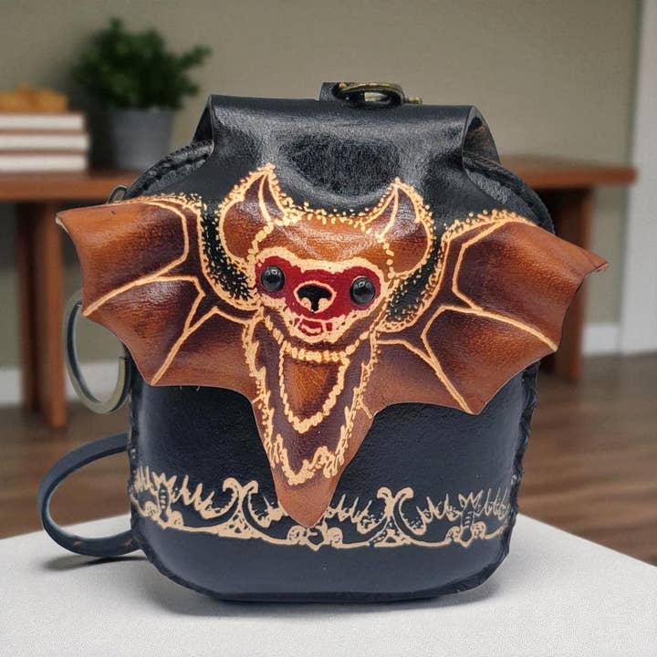 Sunflower Handmade leather inc - Wholesale Coin purse – Women’s - e633 Handmade leather bat coin purse wristlet6