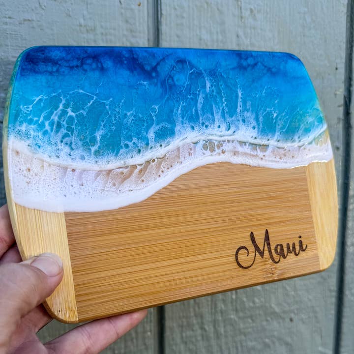 TBM Creations LLC - Wholesale Cheese Board - NEW | MAUI Ocean Charcuterie board Maui made| Serving board7