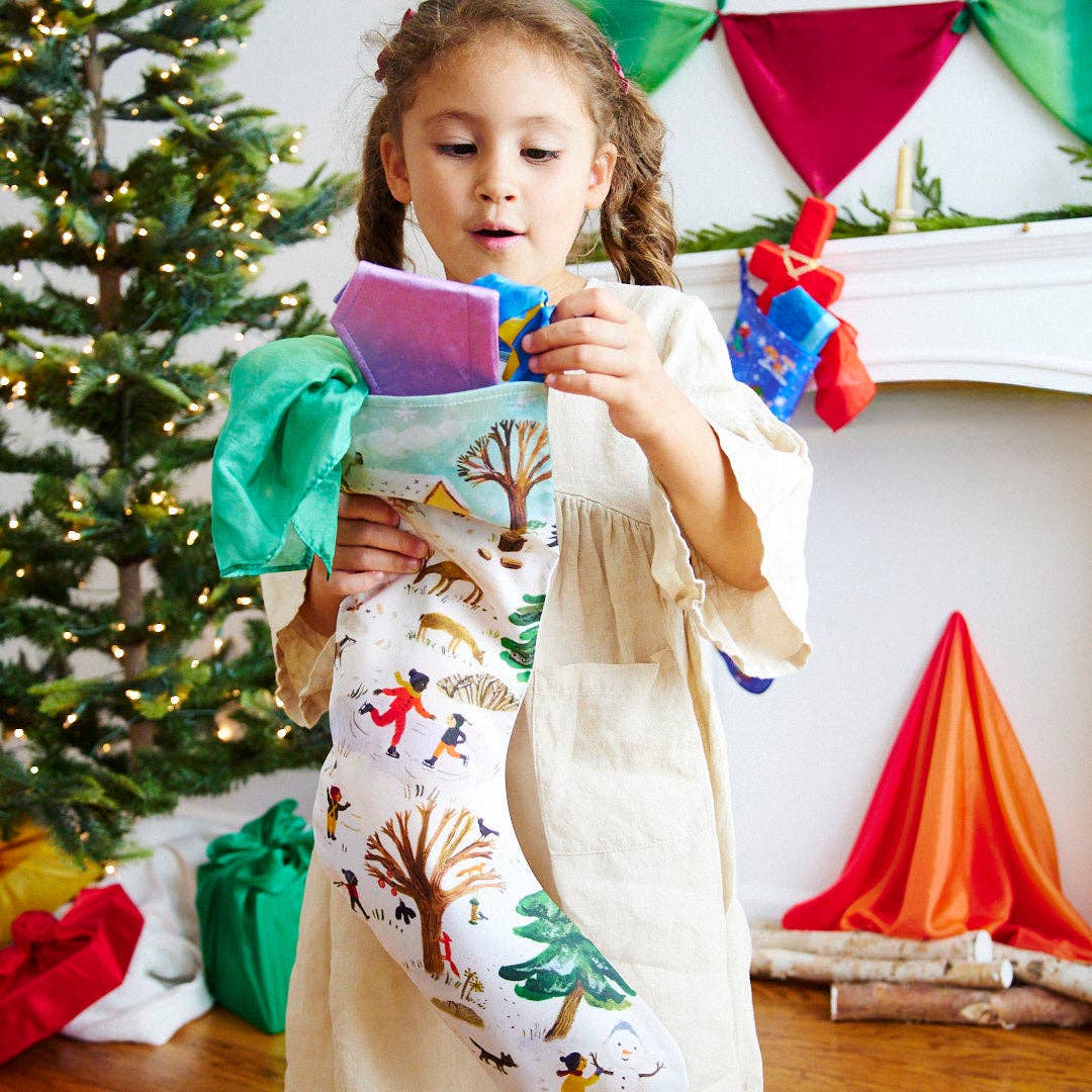 Sarah’s Silks - Wholesale Holiday Stocking - Snowy Day Stocking1