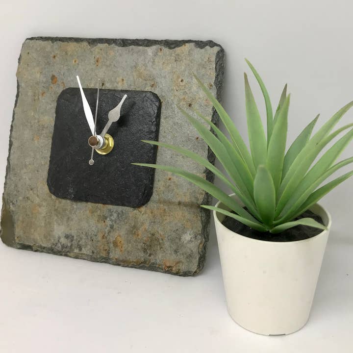 Cornish slate clock (15 cms diameter) Silent mechanism for wholesale by Driftmoods - The Slate Shop