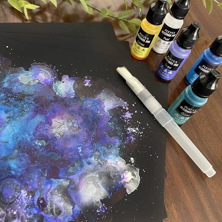Pixiss - Wholesale Painting Paper - Black Alcohol Ink Heavy Paper Roll - Synthetic Paper