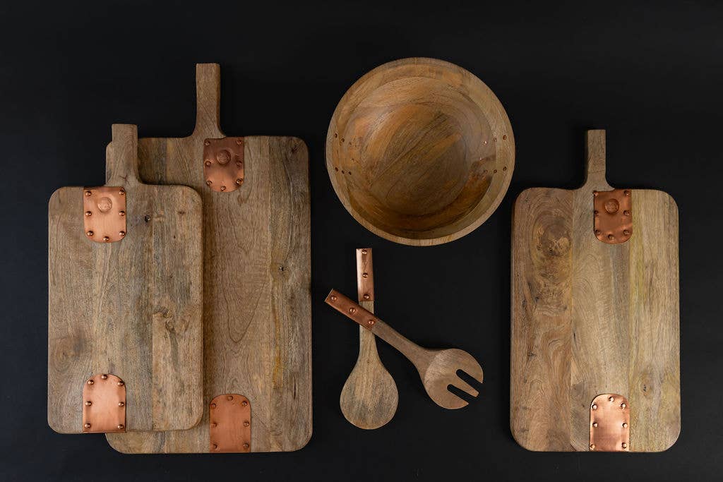 Coppermill Kitchen LLC - Wholesale Serving Utensil - Vintage Inspired Wood Serving Utensils with Copper Details3