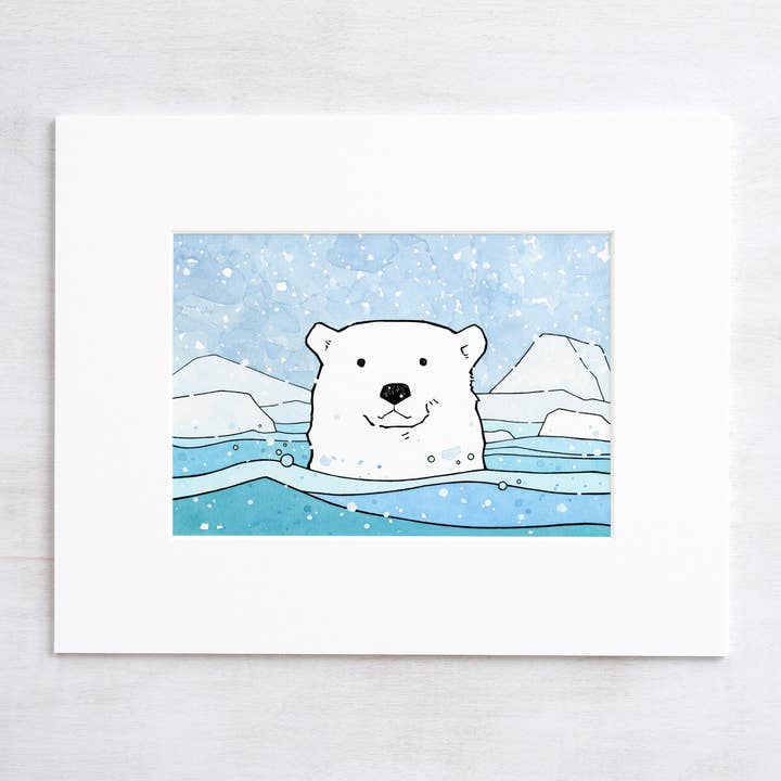 Studio Tuesday - Vendita all'ingrosso Stampa artistica - Bambini e neonati - Stampa vivaio con orso polare, arte animale artico, arte da parete per bambini