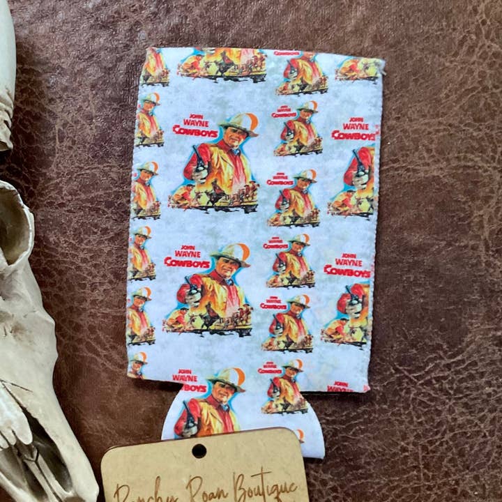 John Wayne The Duke Slim Koozie for wholesale by Ranchy Roan Boutique