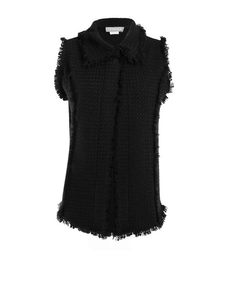 Nuan Cashmere – Colete - Unissexo por atacado – Colete COCO - Preto1