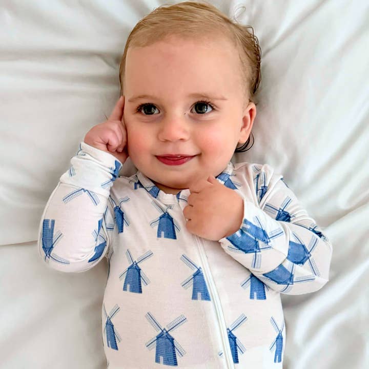 Basically Soho - Wholesale Jumpsuit - Baby - Hamptons Windmill Zippered Romper