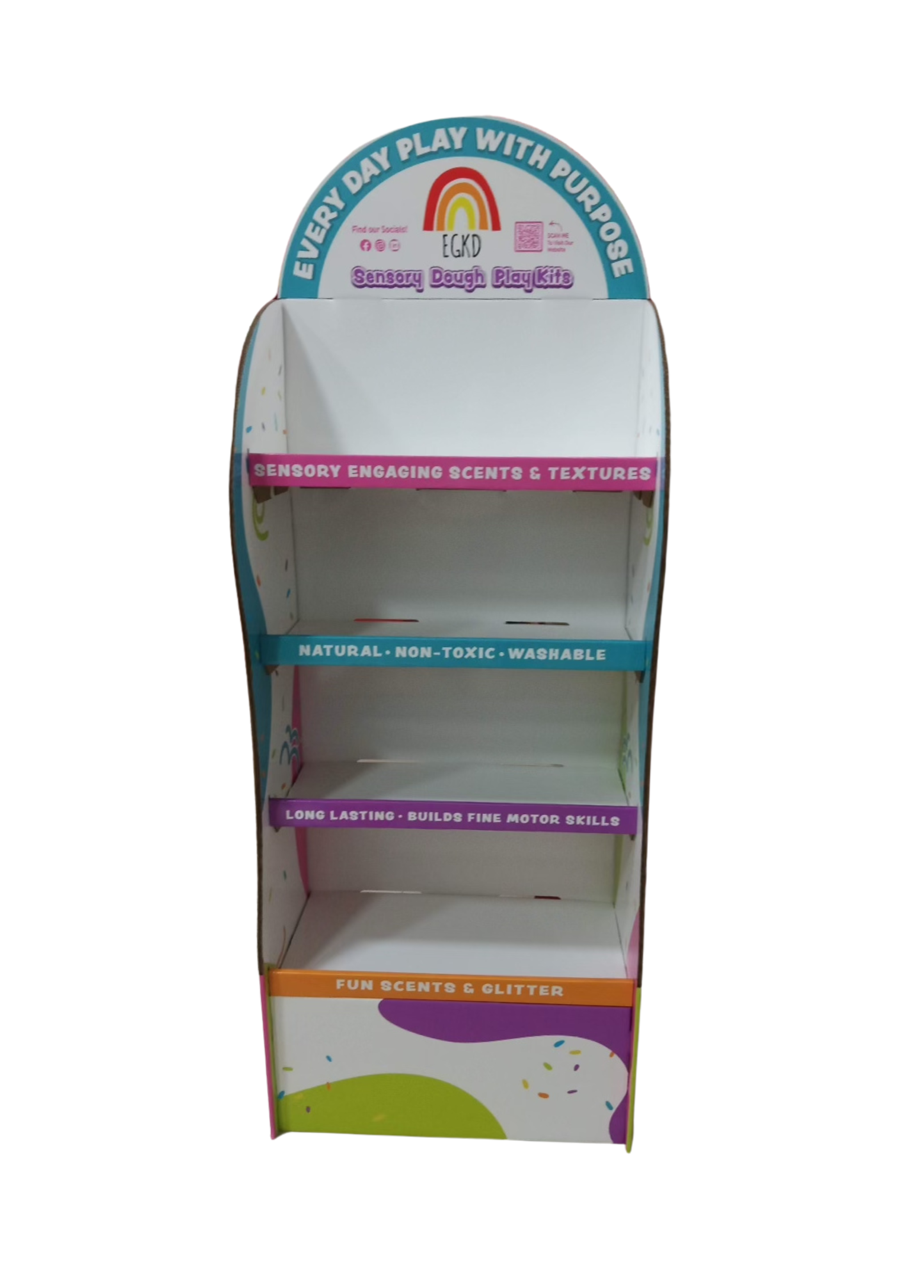 Earth Grown KidDoughs (KidDoughs by EGKD) - Vendita all'ingrosso Espositore per rivenditori - Bambini e neonati - Espositore Terra EGKD con Ripiani a Scomparsa1