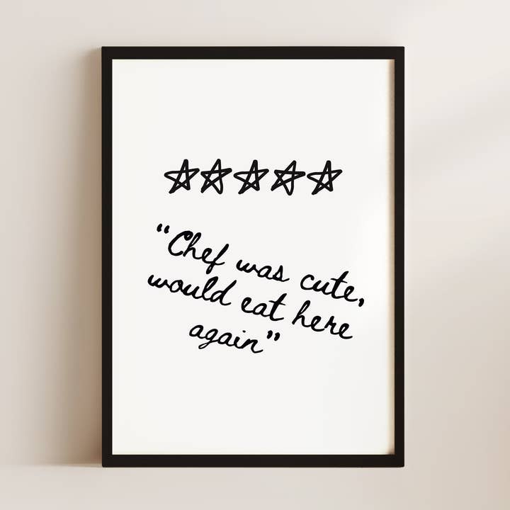 Chef Was Cute Wall Art Print for wholesale by Alluvion