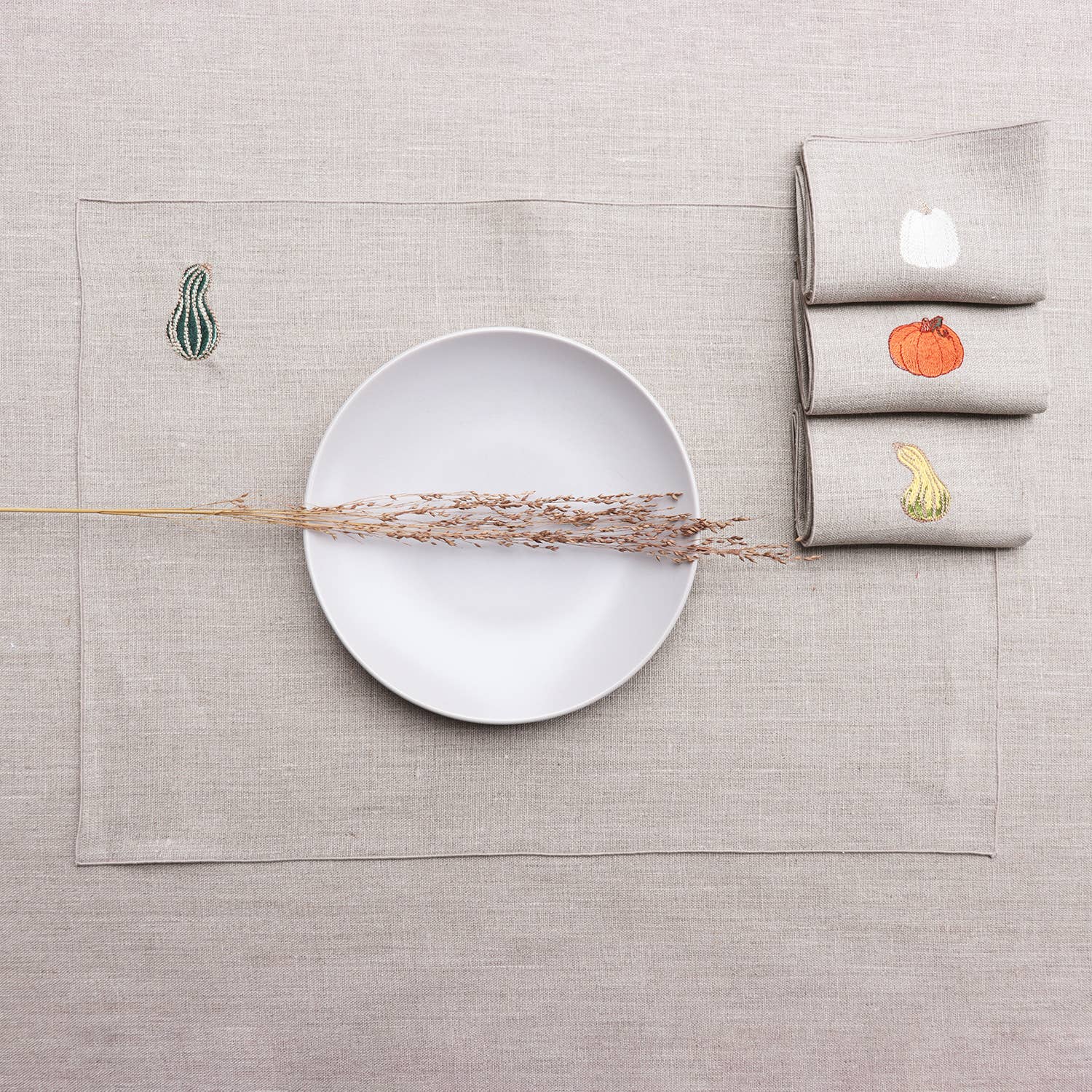 Giardino Segreto - Wholesale Dinner & Cloth Napkin - Pure linen placemat PUMPKINS2