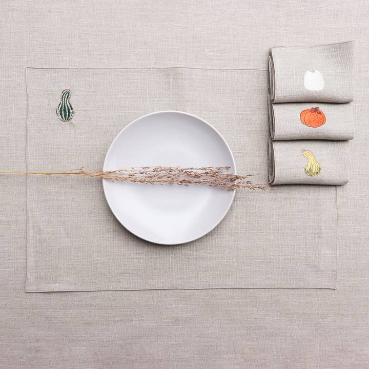 Giardino Segreto - Wholesale Dinner & Cloth Napkin - Pure linen placemat PUMPKINS2