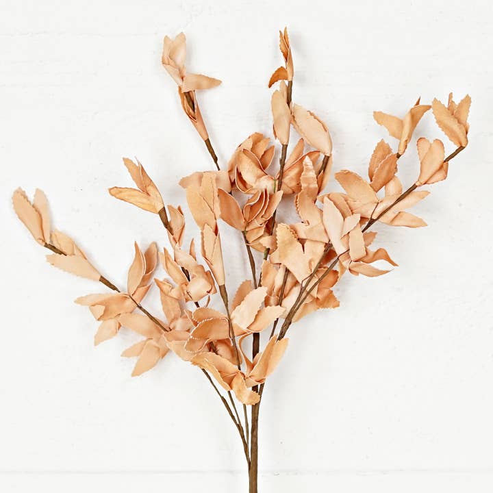 Holiday Depot Inc. - Wholesale Artificial Flowers - 30615- 22in Spray-PE Herb Leaves-Teastain-
