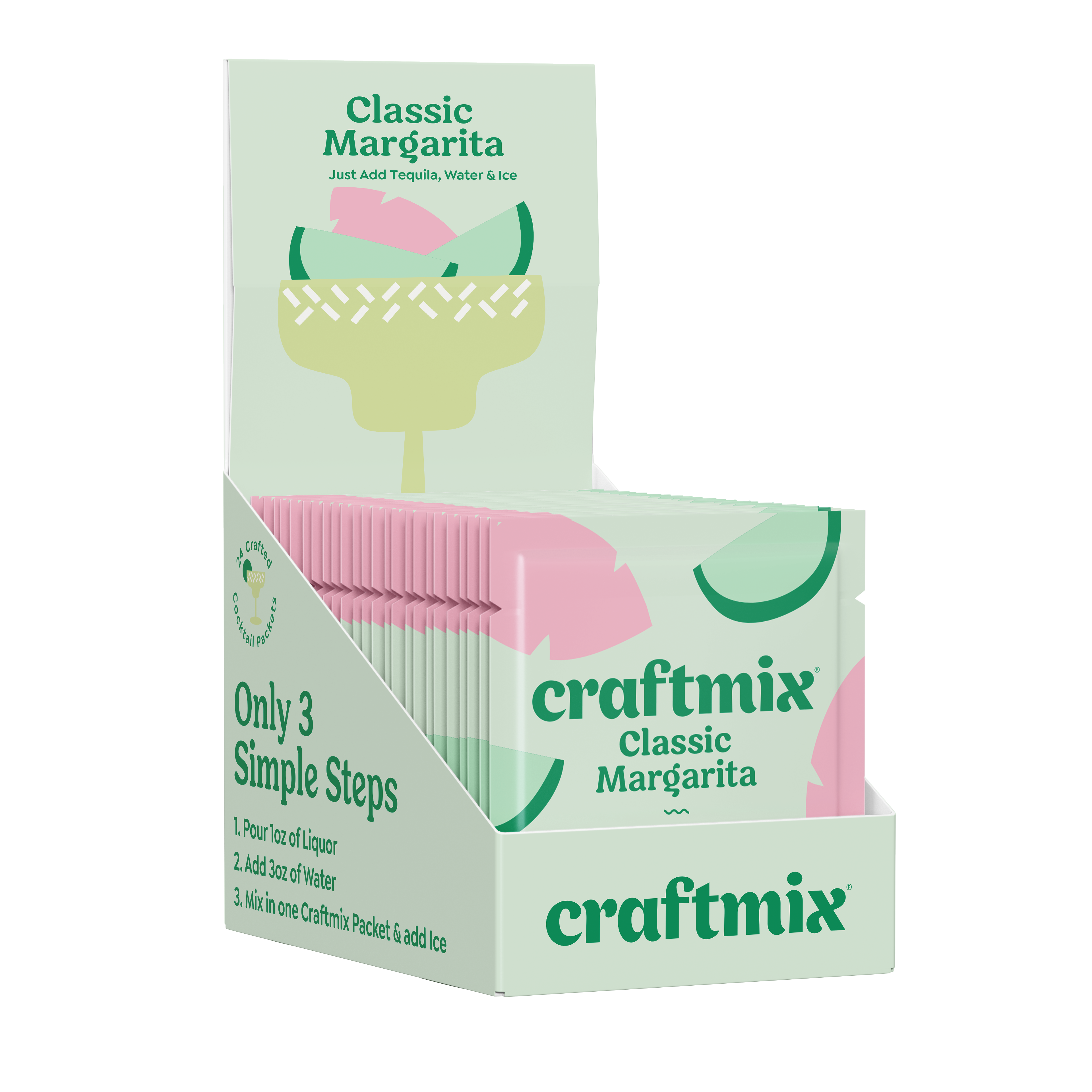 Craftmix - Wholesale Cocktail Mix/Syrup - Classic Margarita Cocktail / Mocktail Mixer - 24ct Caddy8