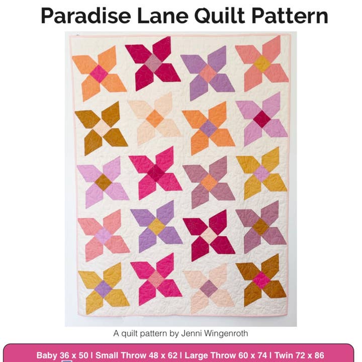 Nollie Bean – Großhandel Bastel-Nähset – Paradise Lane Quiltmuster (gedruckt)0