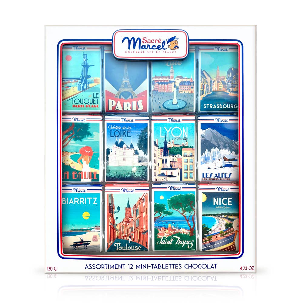 Sacré Marcel - Wholesale Chocolate Box - France Map Case | 12 Mini Chocolate Tablets2