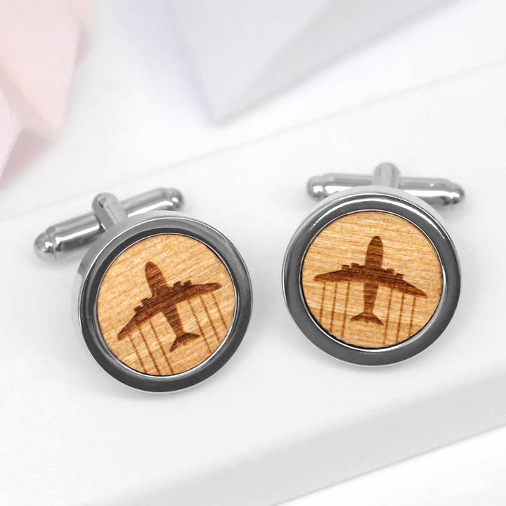 Aeroplane Bezel Cufflinks for wholesale by Joanna Emily