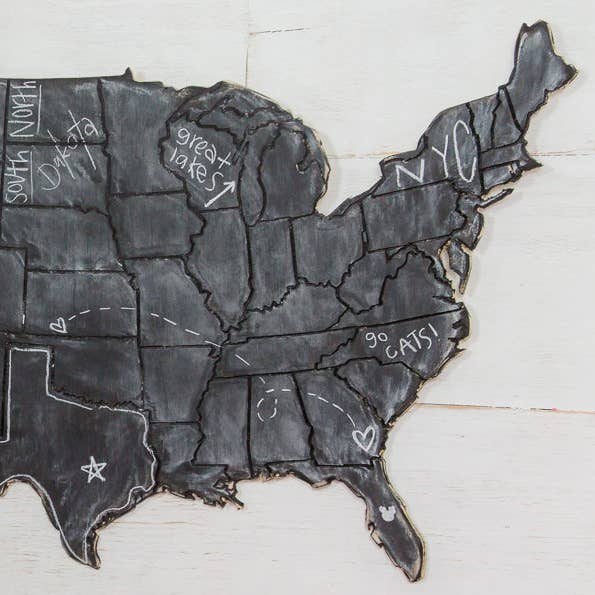 Engraved USA Wooden Chalkboard Sign for wholesale by Grace Graffiti