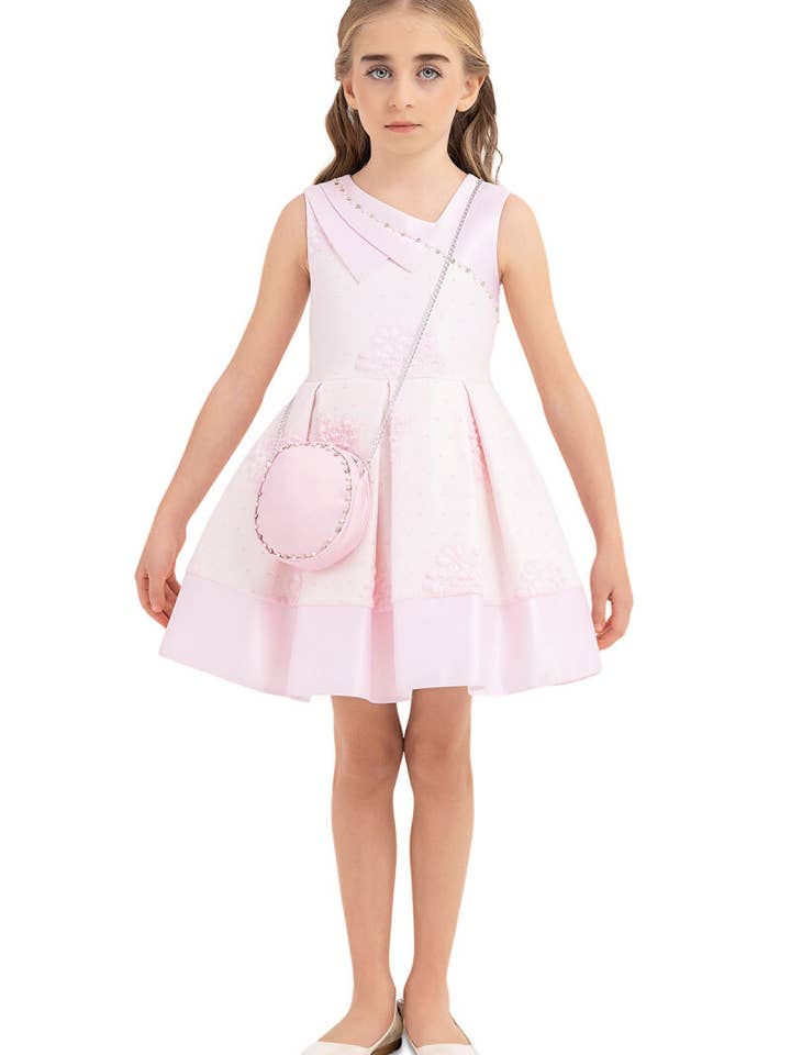 pink ceremony dress 33118PR for wholesale by Lara Kids