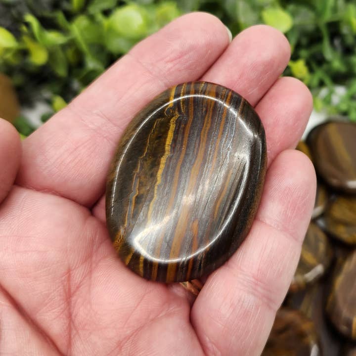 Meraki Gemstones - Wholesale Spiritual Stone/Crystal - Iron Tiger Gemstone Worry Stones-50x40x10mm (0.5kg/1.1lbs)