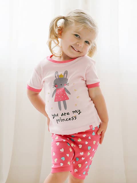 Vaenait Baby - Wholesale Sleepwear Set - Kids - Pink Rabbit Short Sleeve Pajama Set3