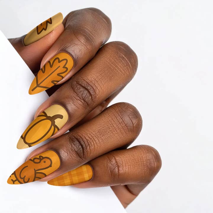 FYNE BODY - Wholesale Press-on/fake nails - Turkey Time Tan Thanksgiving Press-On Nails50