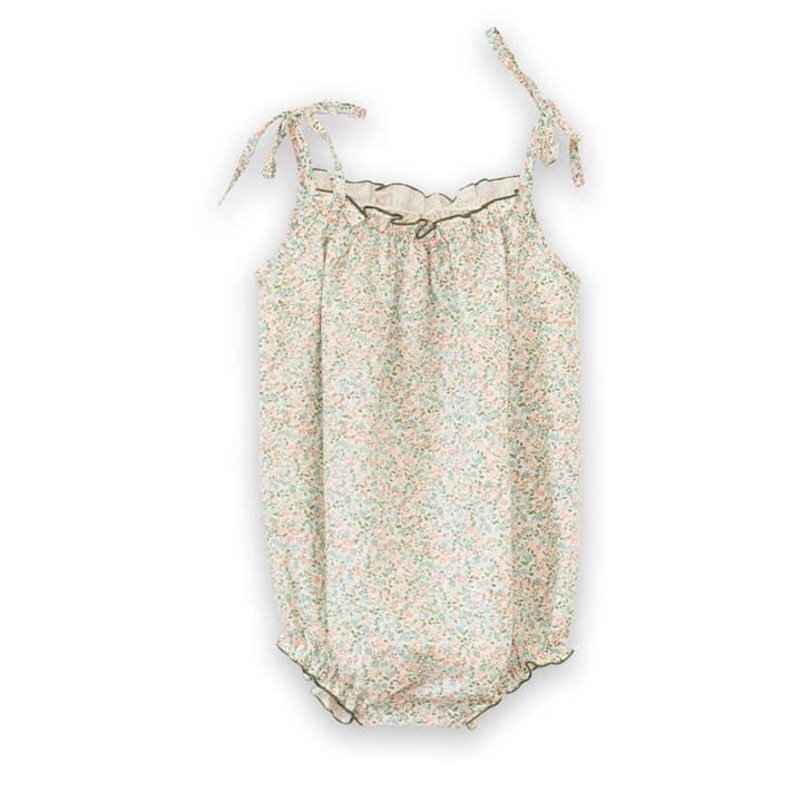 Beet World - Wholesale Romper - Kids - Baby Romper with Smocked Neck | Pastel Green and Peach